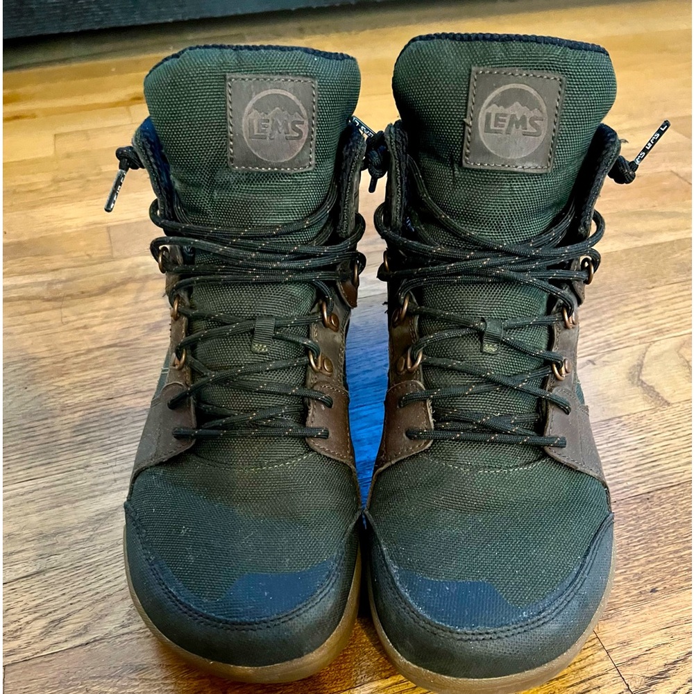 Lems Men’s Outlander waterproof leather lightweight boot-Coal size 12